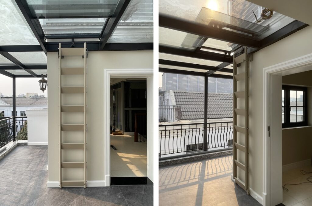 cầu thang lên sân thượng